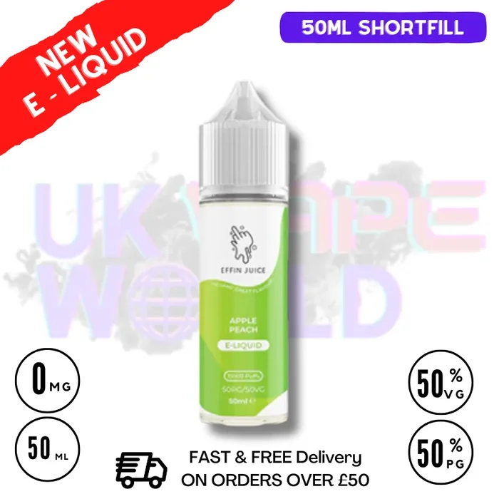 Apple Peach EFFIN Juice 50ML Shortfill Eliquid – ONLY £4.00