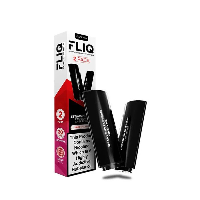 Avomi FLIQ Prefilled Vape Pods – Strawberry Raspberry Cherry Ice