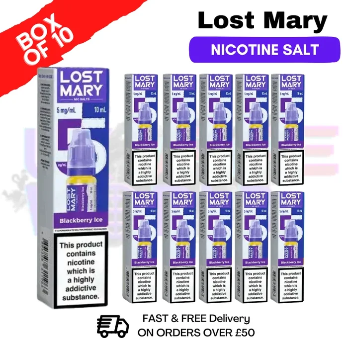 Blackberry Ice Lost Mary Nic Salt BOX OF 10