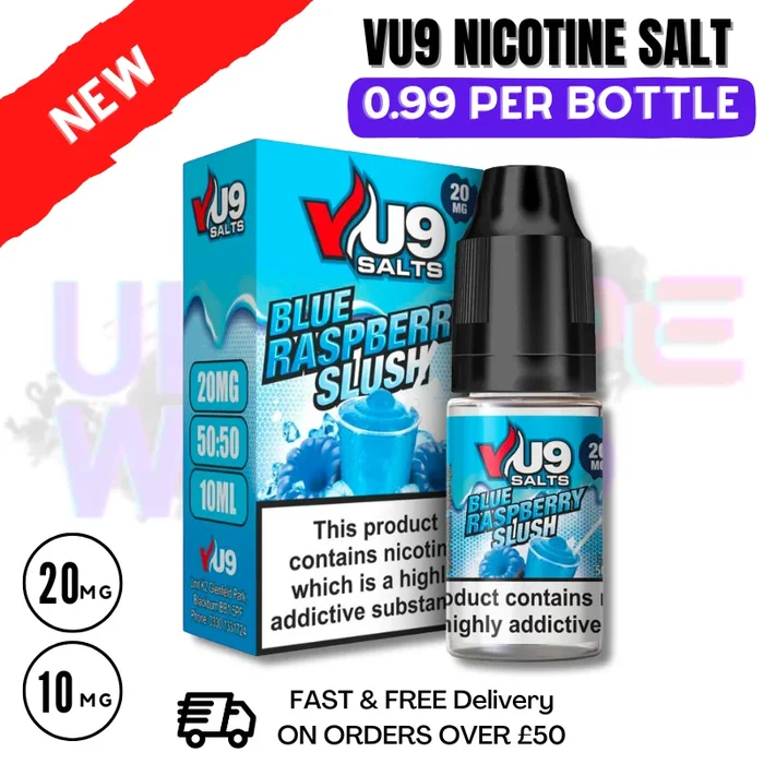 Blue Raspberry Slush Pod Nic Salt 10ml Nicotine E Juice by VU9