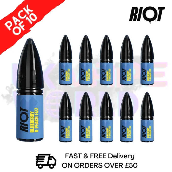 Blueberry & Peach Fizz Riot X Nic Salt Box Of 10