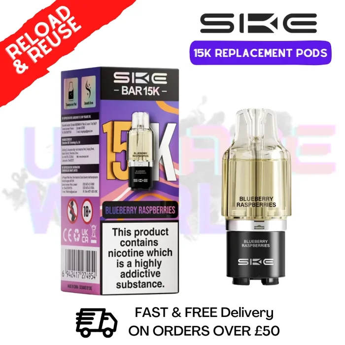 Blueberry Raspberries SKE 15K Replacement POD – £6.99