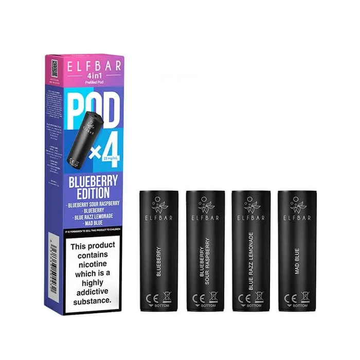 Elf Bar 4in1 Blueberry Edition Prefilled Vape Pods – 20mg