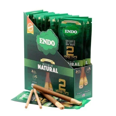 Endo Pre-Rolled Hemp Wraps w/ Wood Tip (2pk)