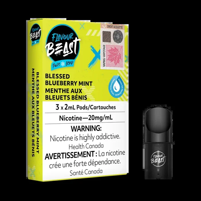 Flavour Beast Flow Pods – Blessed Blueberry Mint Iced (Compatible With STLTH)