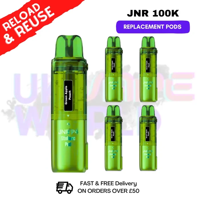 Green Apple Peach JNR 100k Sterllarc Replacement Pods Box Of 5