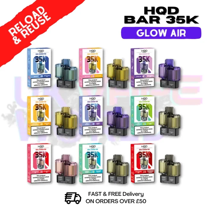 HQD 35K Glow Air Replacement Pods – £6.89