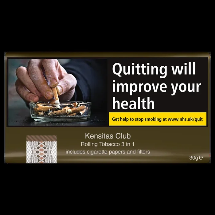 Kensitas Club Hand Rolling Tobacco – 3 in 1 30g Pouch Tobacco, Tips & Papers