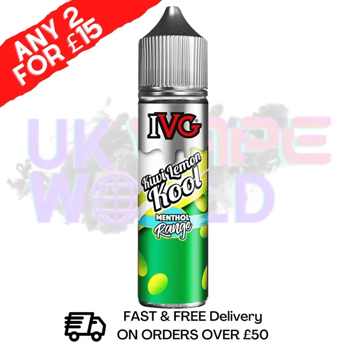 Kiwi Lemon Kool IVG Shortfill Juice 50ML Eliquid – MENTHOL RANGE
