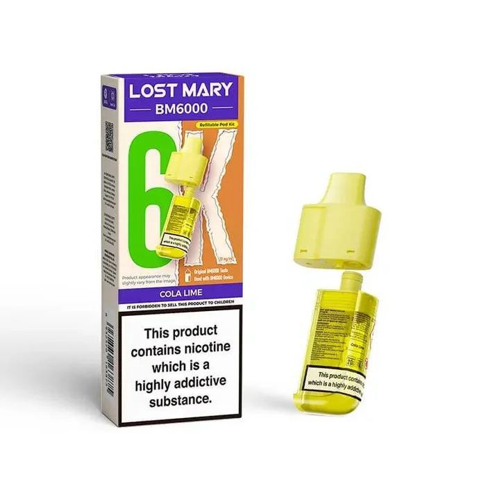 Lost Mary BM6000 Cola Lime Prefilled Vape Pods – 20mg