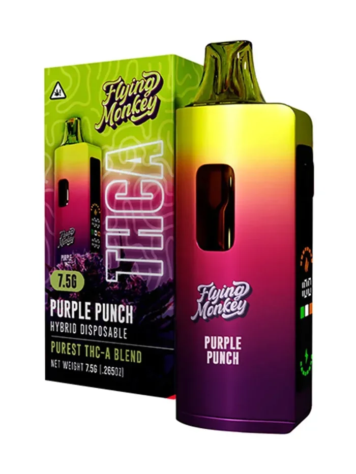 PurplePunchFlyingMonkeyPurestTHCABlendDisposable7.5G Purple Punch Flying Monkey Purest THCA Blend Disposable 7.5G