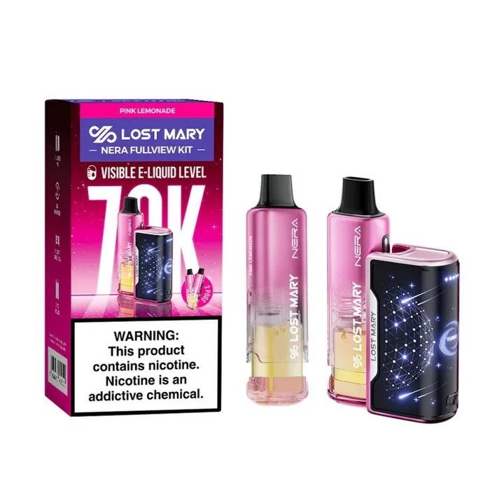 Red – Pink Lemonade – Lost Mary – NERA FullView 70K Kit (1 Device + 2 Refills)