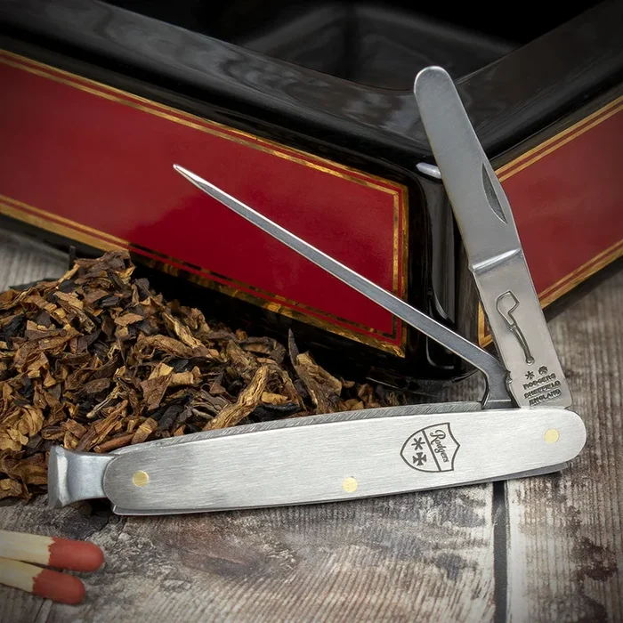 Rodgers Classic Pipe Smokers Knife – Brushed Chrome