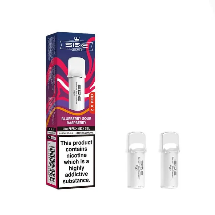 SKE Crystal Pro Blue Sour Raspberry Prefilled Vape Pods 20mg – 2PK